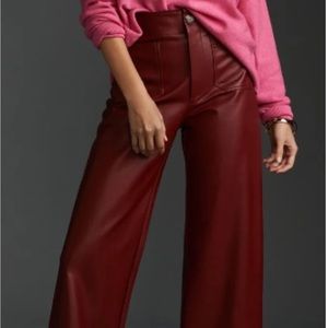Maeve Vegan Cropped Leather Trousers Size 29 Tall